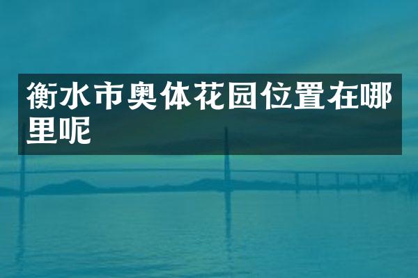 衡水市奥体花园位置在哪里呢