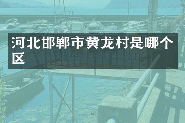 河北邯郸市黄龙村是哪个区