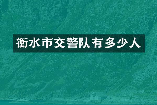 衡水市交警队有多少人