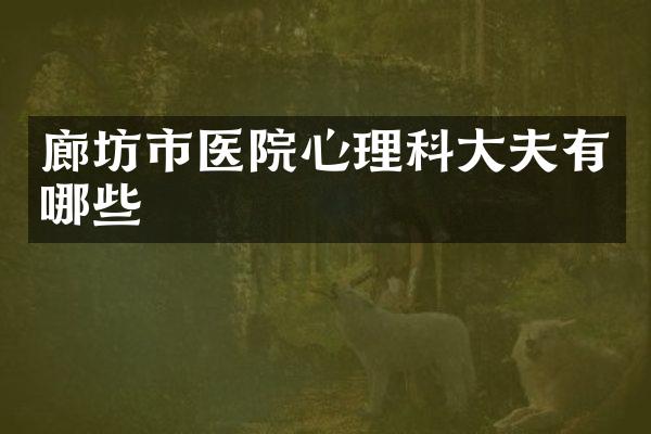 廊坊市医院心理科大夫有哪些