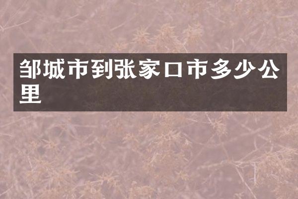 邹城市到张家口市多少公里