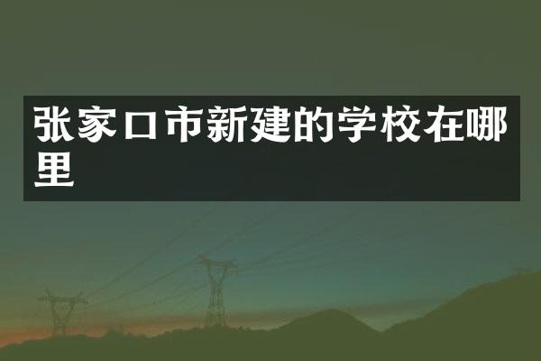 张家口市新建的学校在哪里