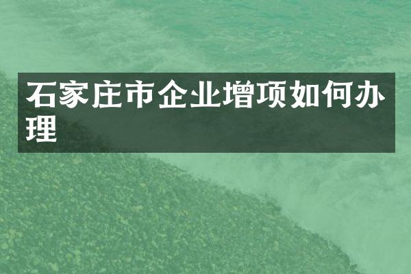 石家庄市企业增项如何办理