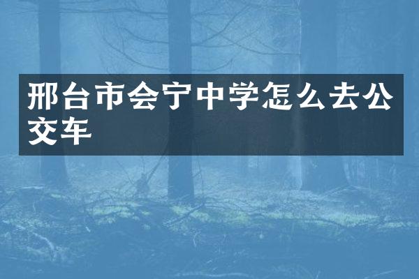 邢台市会宁中学怎么去公交车