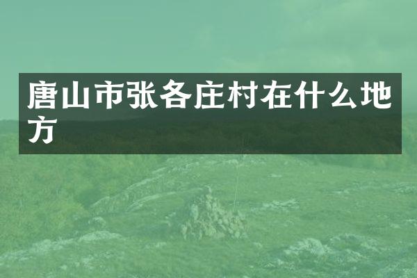 唐山市张各庄村在什么地方