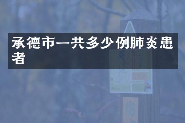 承德市一共多少例肺炎患者