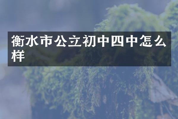 衡水市公立初中四中怎么样