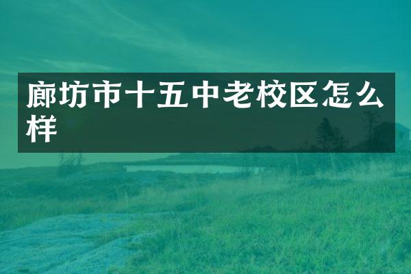 廊坊市十五中老校区怎么样