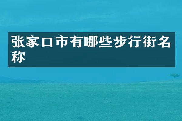 张家口市有哪些步行街名称