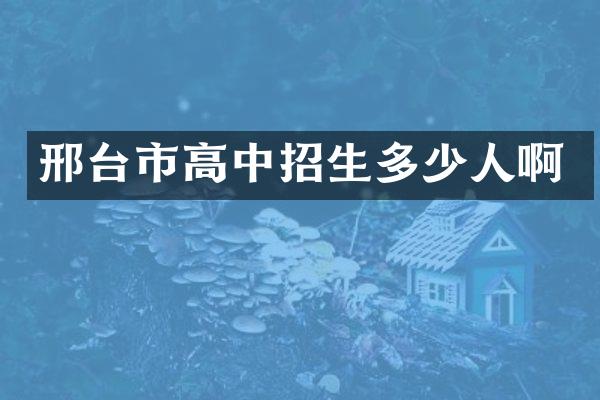 邢台市高中招生多少人啊