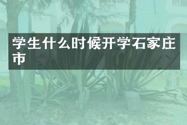 学生什么时候开学石家庄市