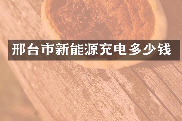 邢台市新能源充电多少钱