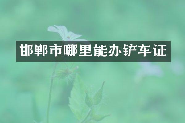 邯郸市哪里能办铲车证