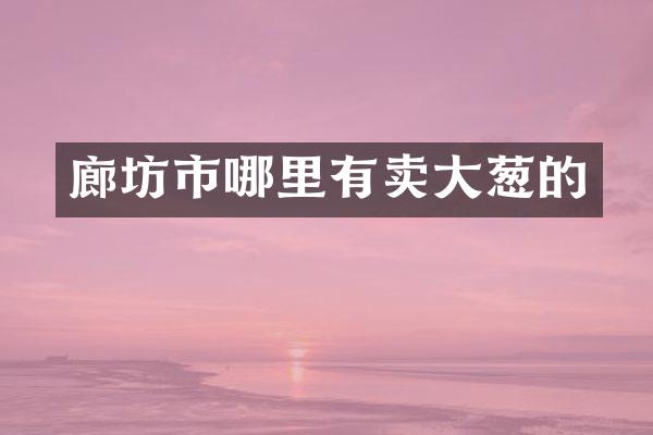 廊坊市哪里有卖大葱的