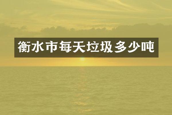 衡水市每天垃圾多少吨