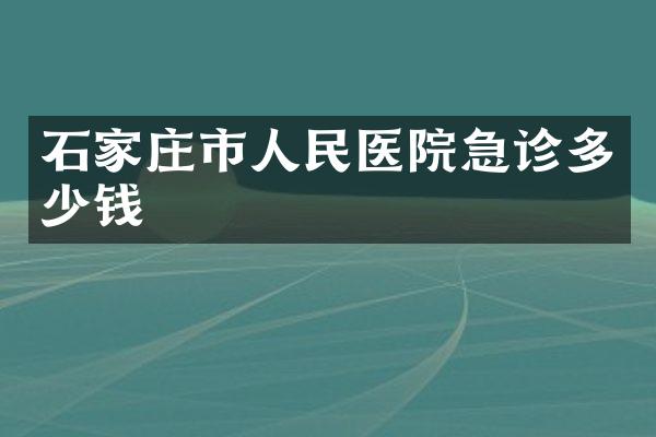 石家庄市人民医院急诊多少钱