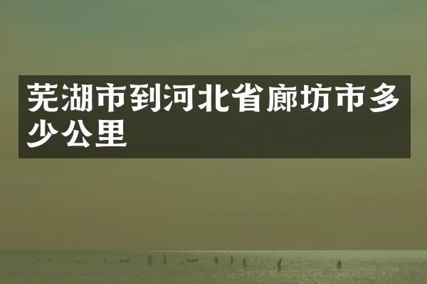 芜湖市到河北省廊坊市多少公里