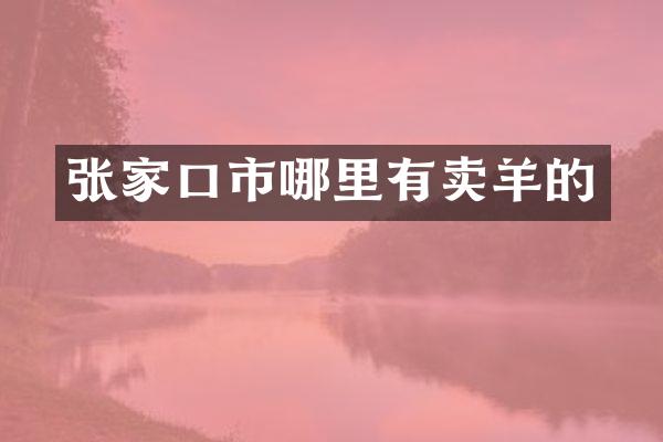 张家口市哪里有卖羊的