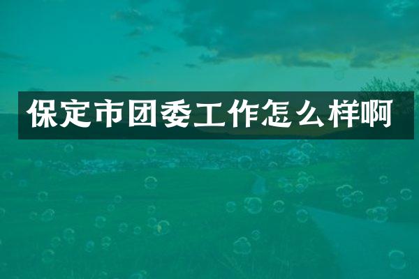 保定市团委工作怎么样啊