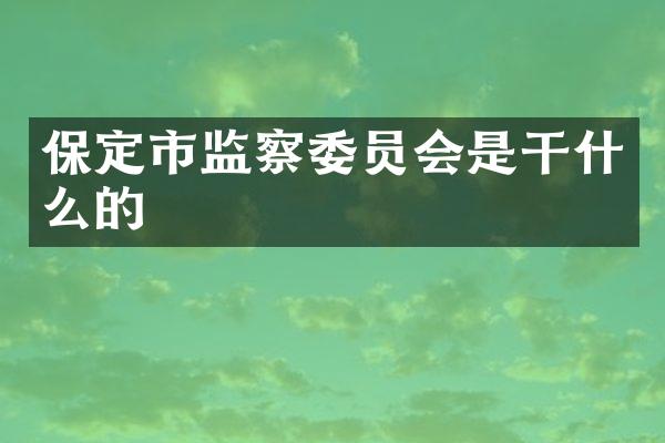 保定市监察委员会是干什么的