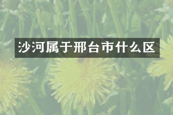沙河属于邢台市什么区