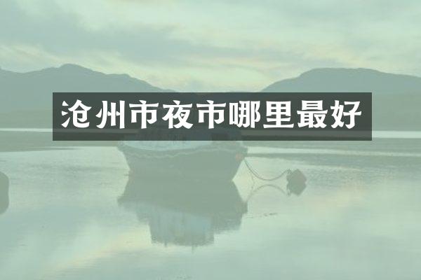 沧州市夜市哪里最好