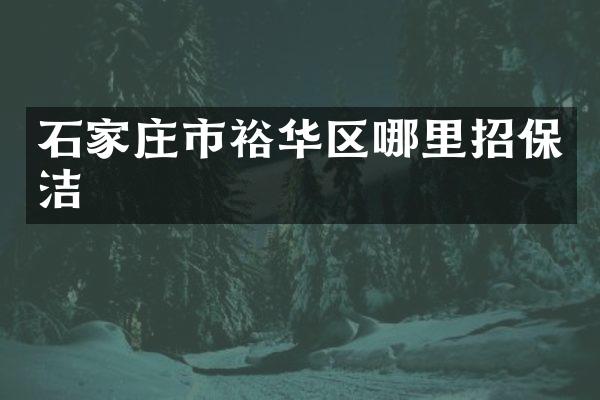 石家庄市裕华区哪里招保洁