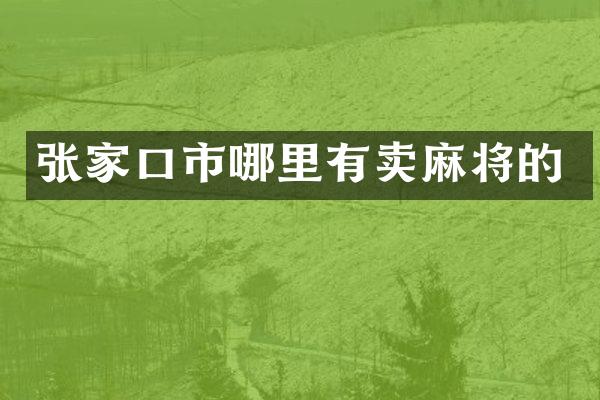 张家口市哪里有卖麻将的