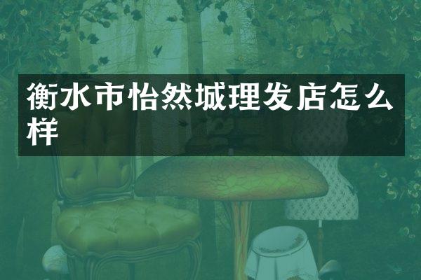 衡水市怡然城理发店怎么样