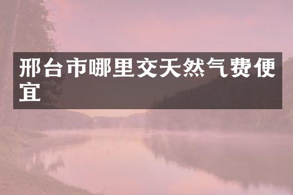 邢台市哪里交天然气费便宜