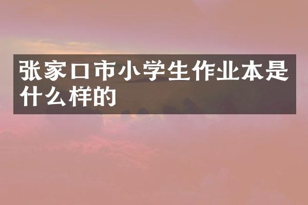 张家口市小学生作业本是什么样的