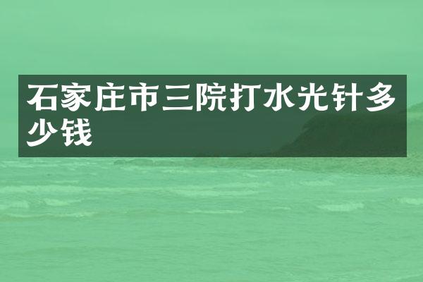 石家庄市三院打水光针多少钱