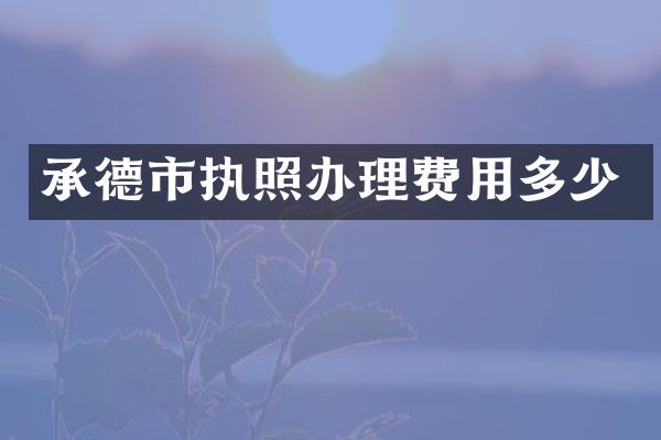 承德市执照办理费用多少