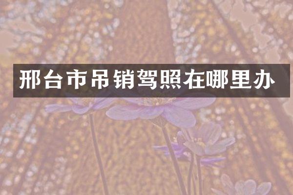 邢台市吊销驾照在哪里办