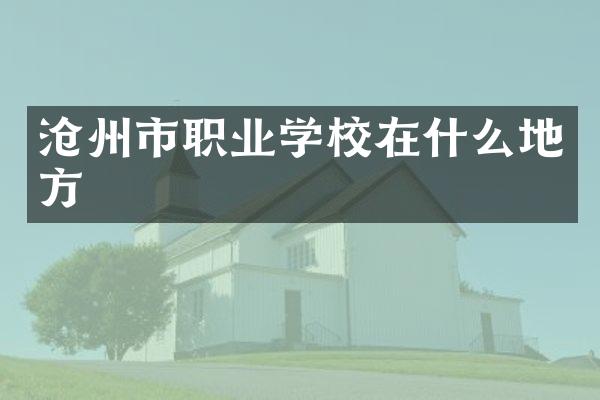 沧州市职业学校在什么地方