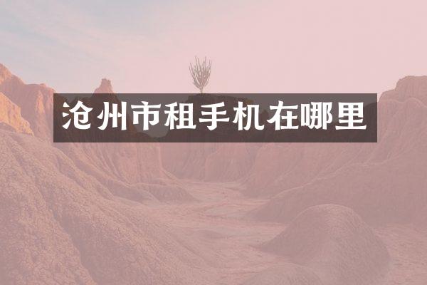 沧州市租手机在哪里