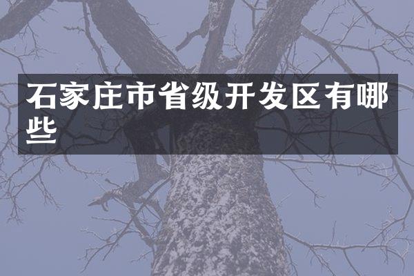 石家庄市省级开发区有哪些
