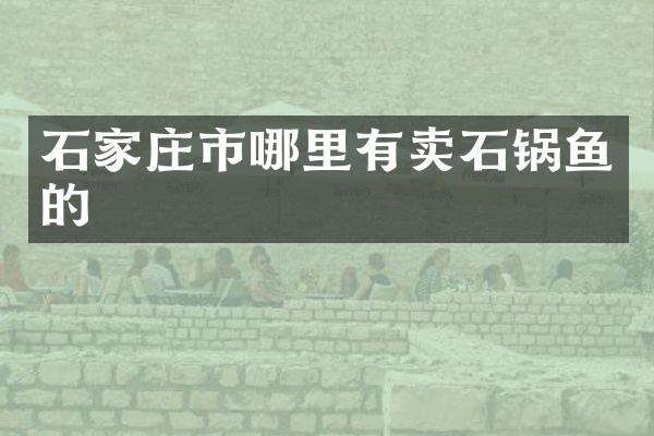 石家庄市哪里有卖石锅鱼的
