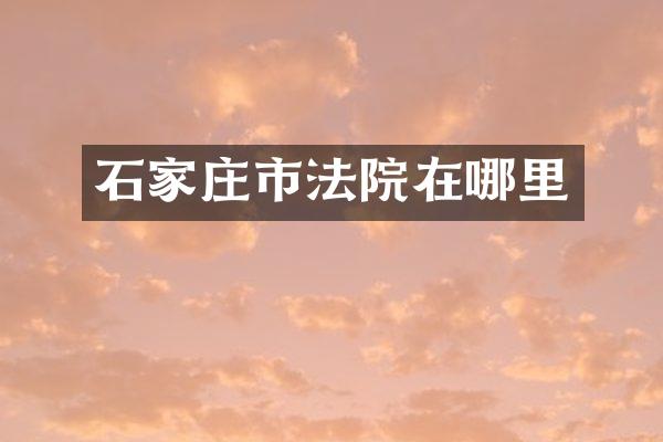 石家庄市法院在哪里