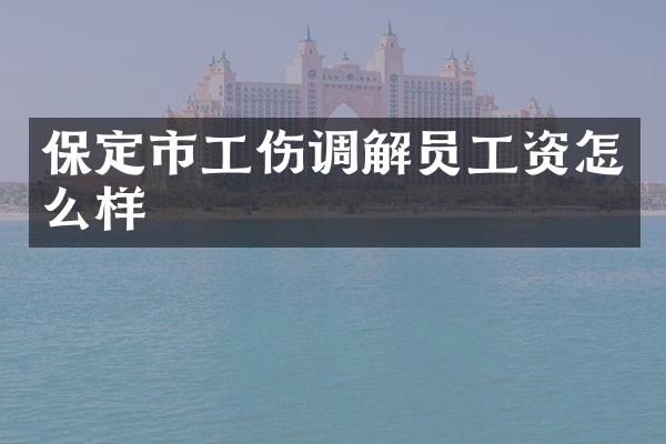 保定市工伤调解员工资怎么样