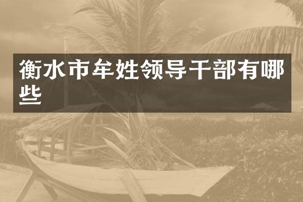 衡水市牟姓领导干部有哪些