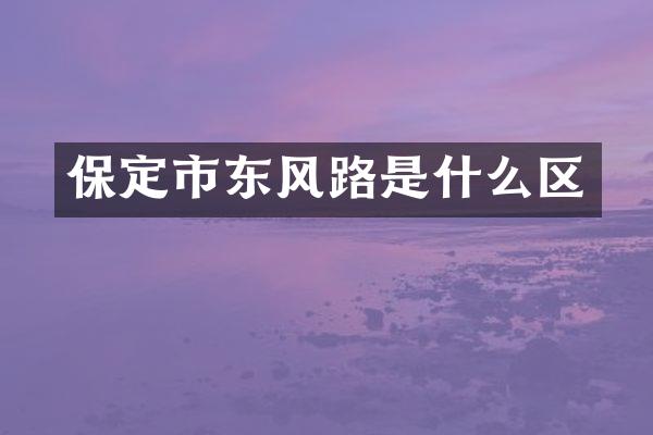 保定市东风路是什么区