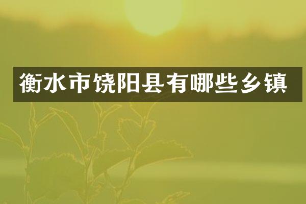 衡水市饶阳县有哪些乡镇