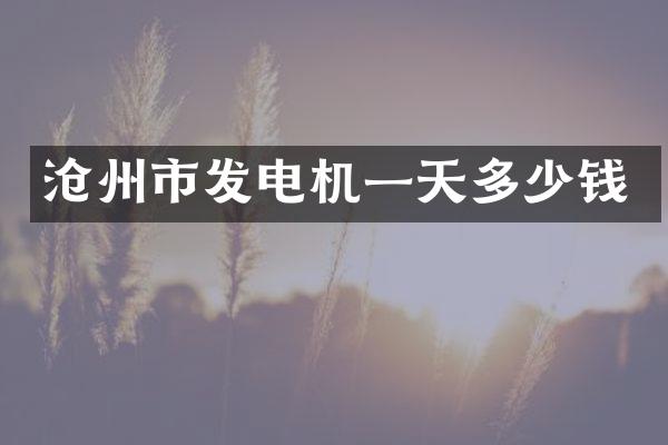 沧州市发电机一天多少钱