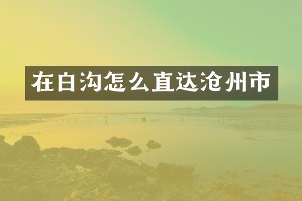 在白沟怎么直达沧州市