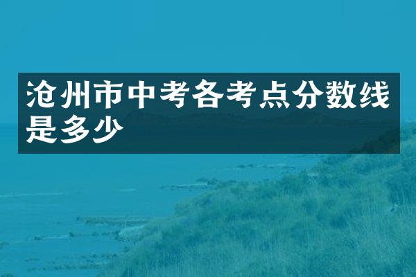沧州市中考各考点分数线是多少