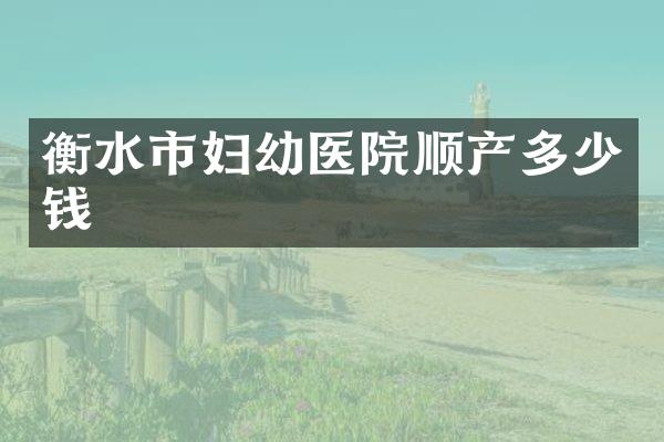 衡水市妇幼医院顺产多少钱