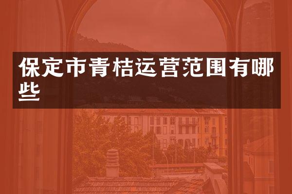 保定市青桔运营范围有哪些