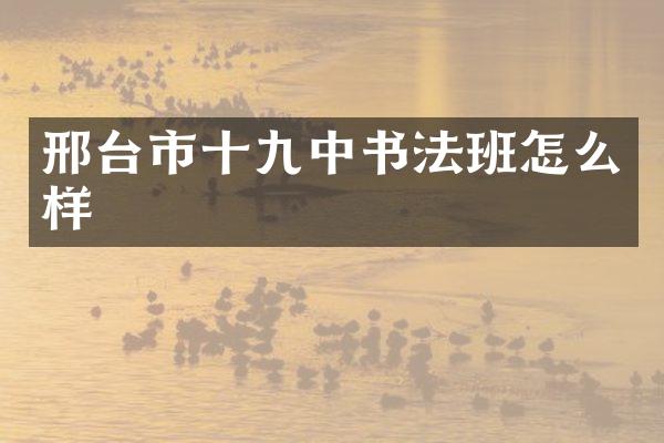 邢台市十九中书法班怎么样