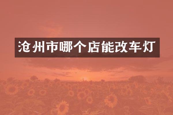沧州市哪个店能改车灯
